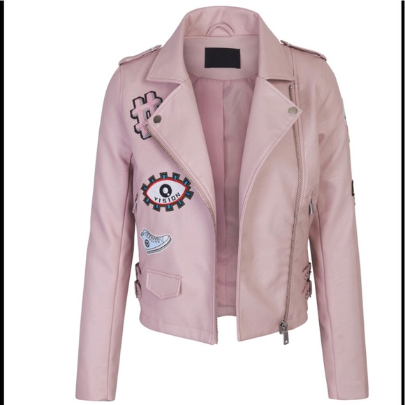 Love Tree pink faux leather bomber jacket. Lowest price today! - Picture 1 of 16